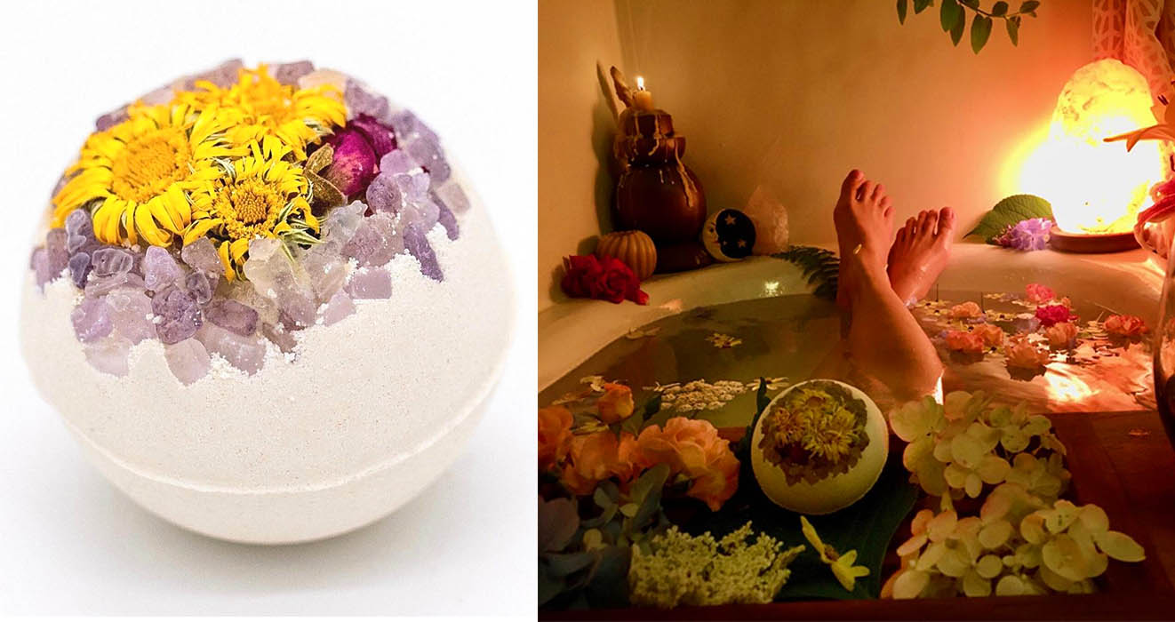 Organic Calendula Bath Bomb With Real Flowers