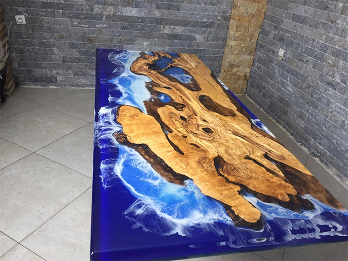 blue river epoxy table