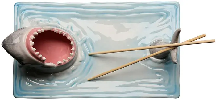 ceramic shark attack sushi platter