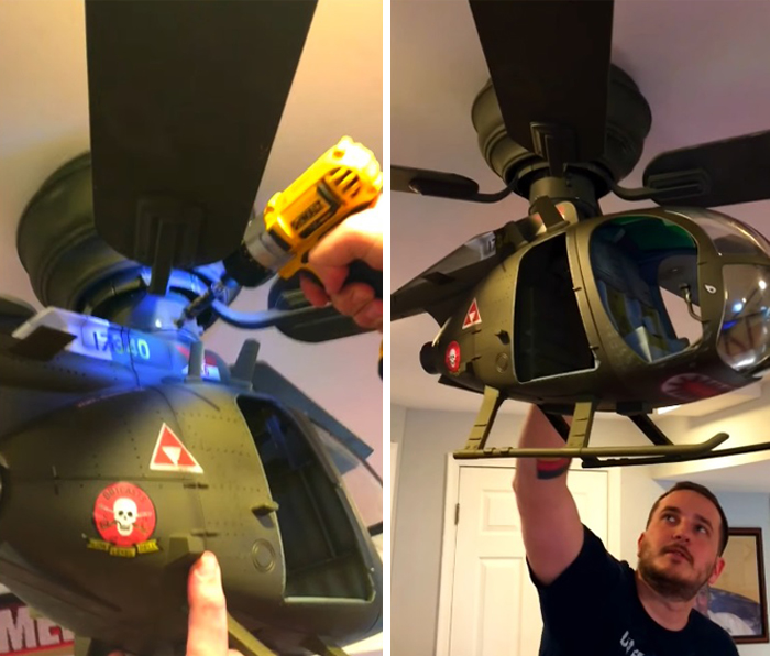 diy helicopter ceiling fan installation