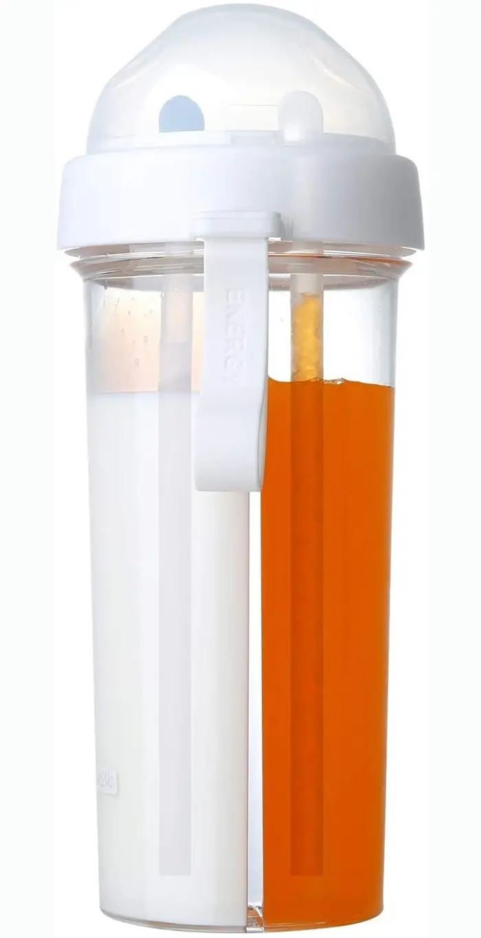 dual-chamber water bottle