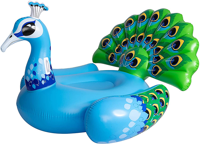 inflatable peacock pool float