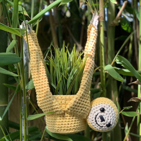Crochet Hanging Sloth Plant Holder
