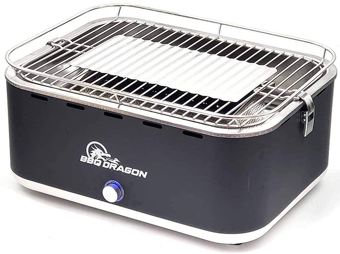 portable fan-powered charcoal grill