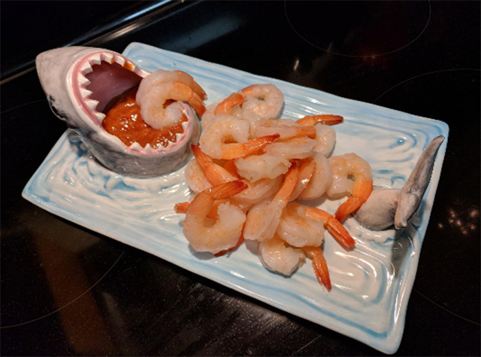 shark attack sushi platter food serving tray