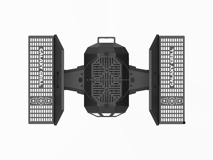 tie fighter bbq grill expanded side shelves