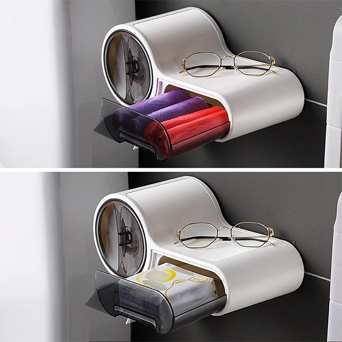 tp dispenser with pull out storage