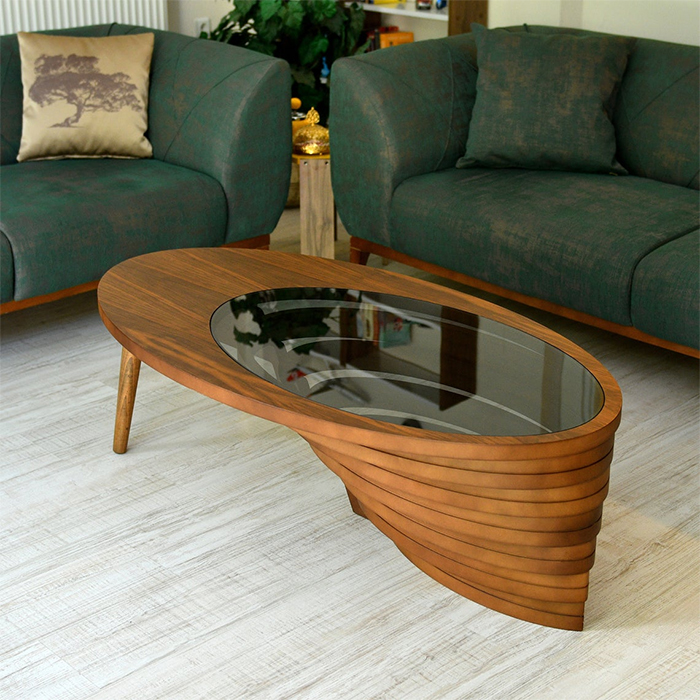 wood art coffee table