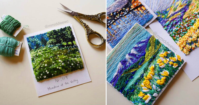 Embroidered Landscape Polaroids