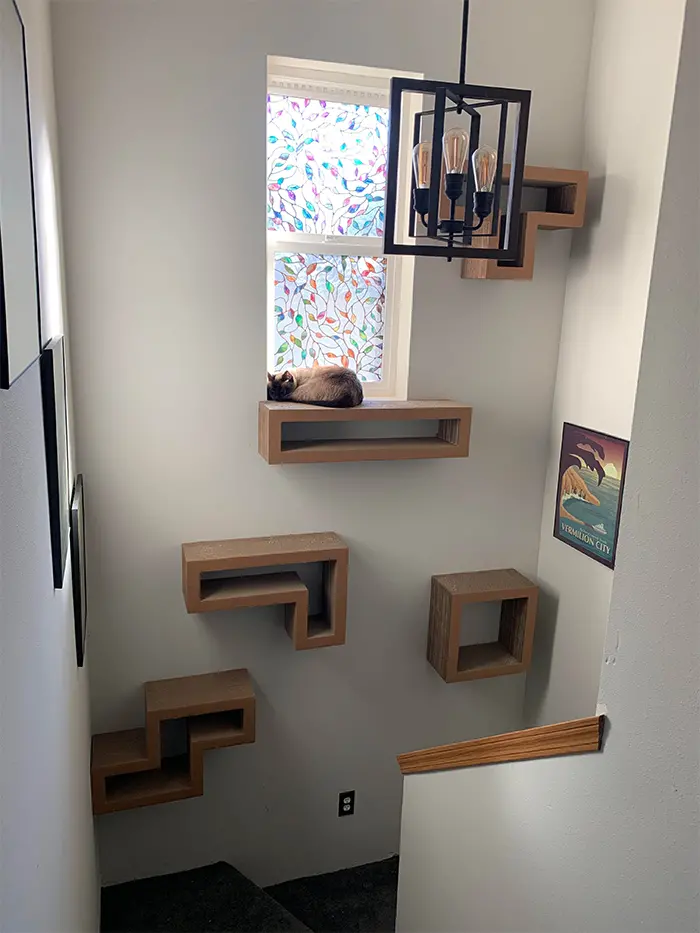 brilliant designs tetris inspired cat tower