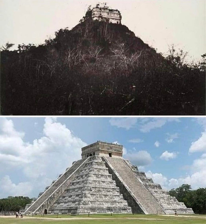chichen itza before and after restoration