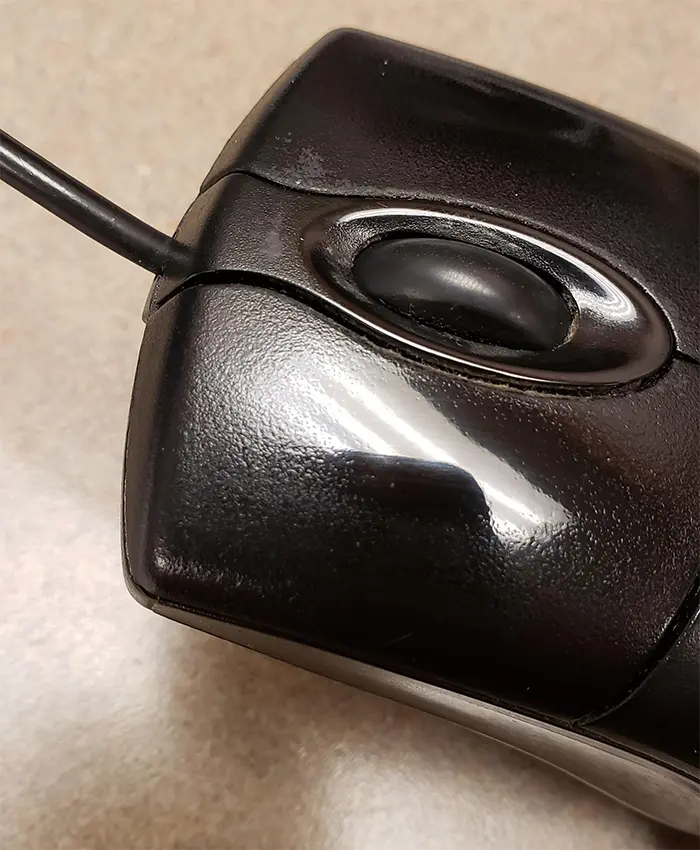 computer mouse click mirror finish