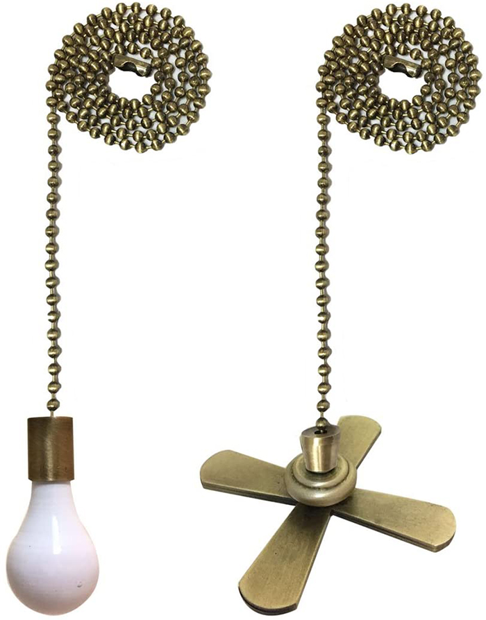 fan and light bulb pull switch ornaments