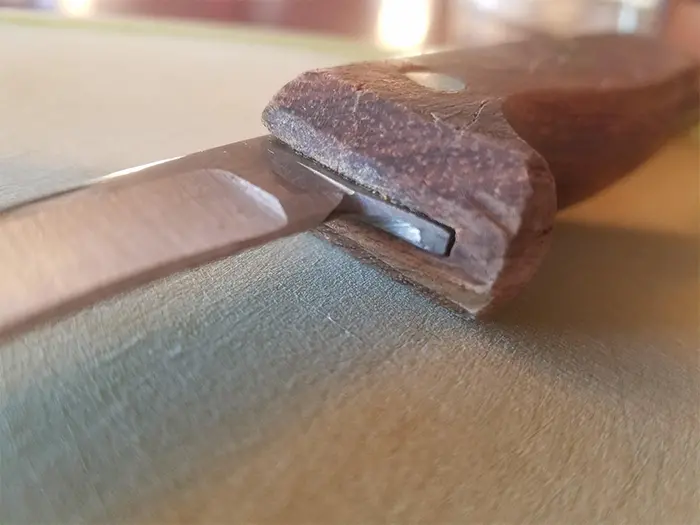 knife halfway gone from sharpening