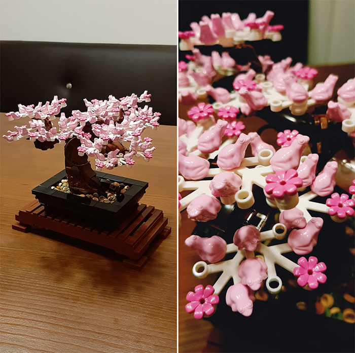 lego bonsai cherry blossom frogs