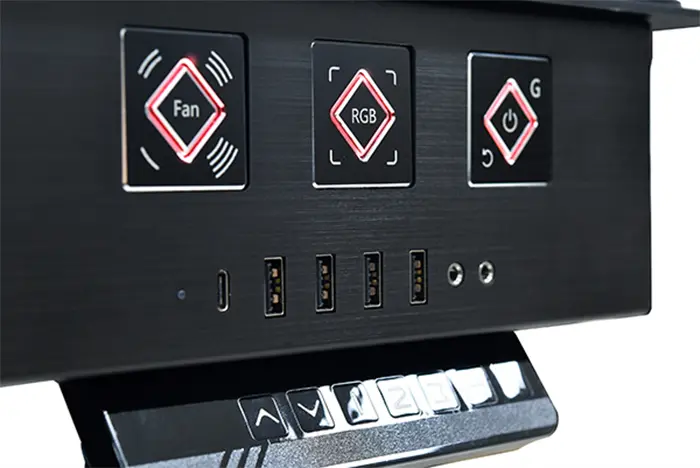luxurious gaming desk control panel