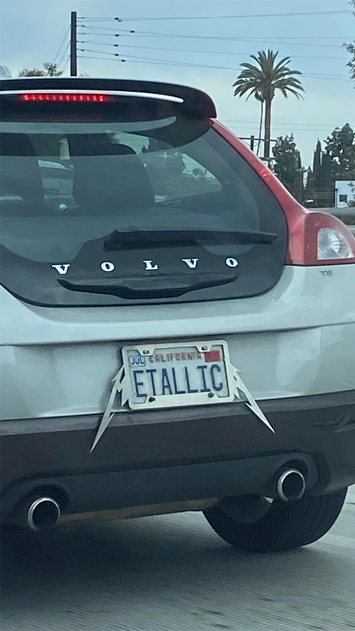 metallica car plate