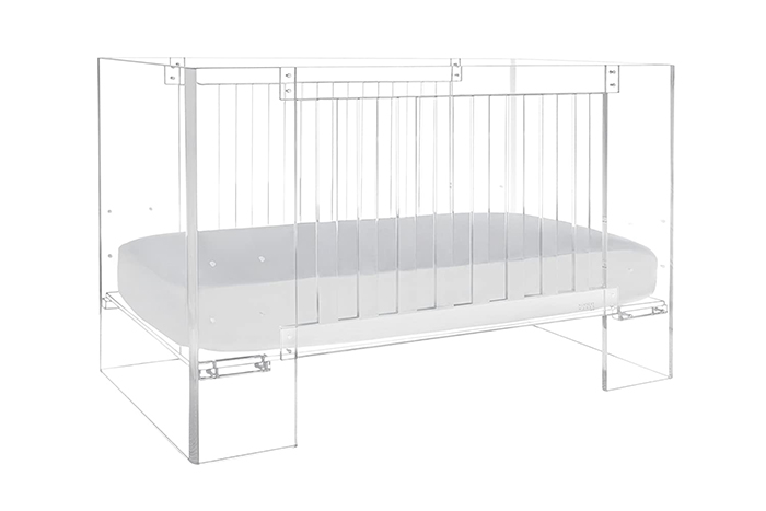 see-through infant crib adjustable mattress height