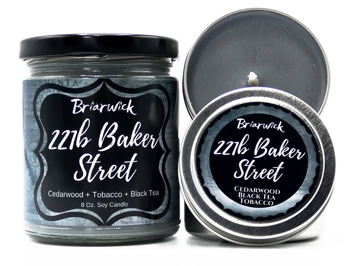 sherlock holmes-inspired candle