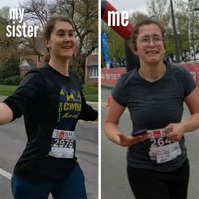 sisters half-marathon run together