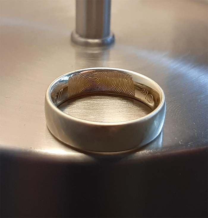 wedding ring with fingerprint