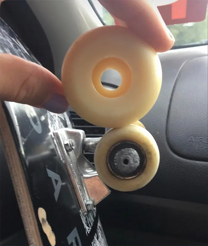 worn down skateboard wheels