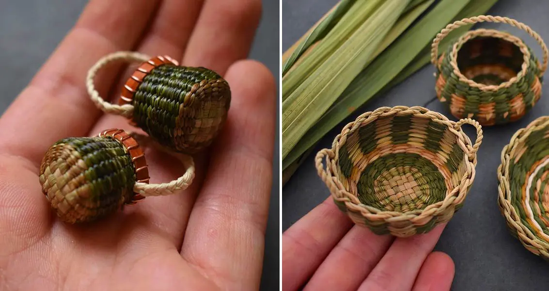 Miniature Handwoven baskets