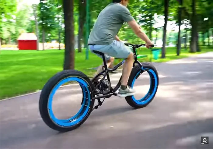 bike with centerless wheels
