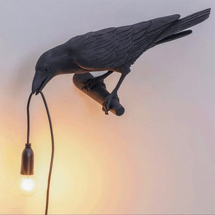 black crow table lamp wall-mounted
