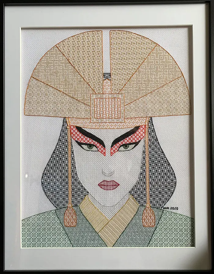 counted-thread embroidery art blackwork kyoshi