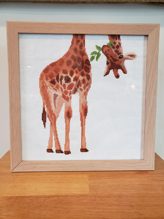 counted-thread embroidery art funny giraffe