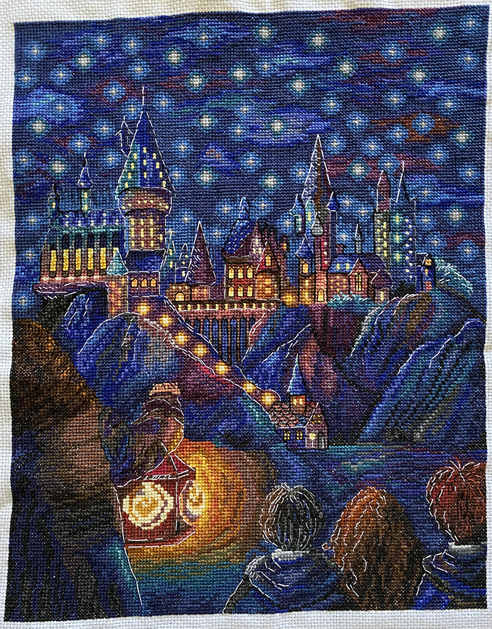 counted-thread embroidery art hogwarts the first meeting