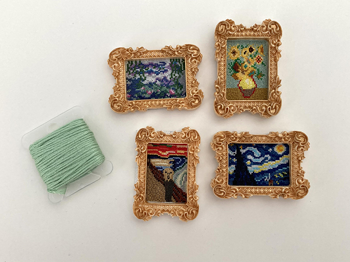 counted-thread embroidery art miniature paintings