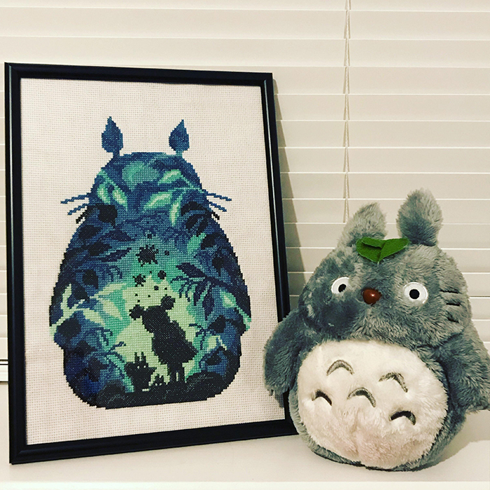 counted-thread embroidery art my neighbor totoro