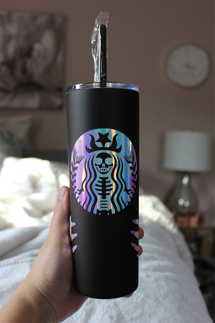 halloween-themed thermal bottle vinyl decal