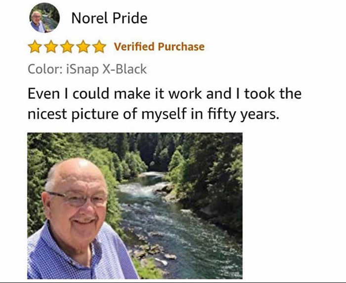 old people being wholesome selfie stick review