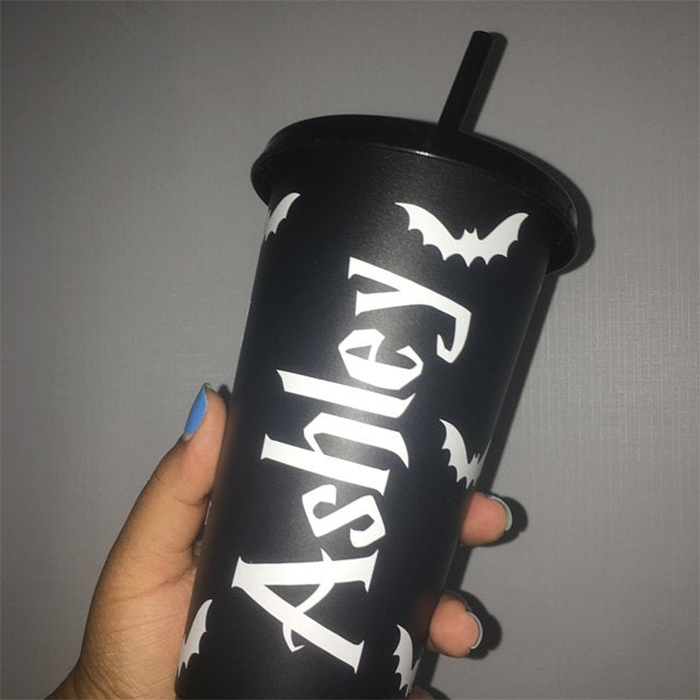 personalized venti-sized cold tumbler halloween