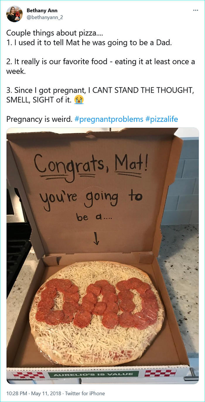 pregnant women struggles dad pizza