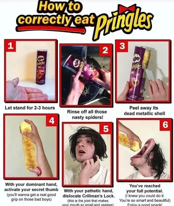 uncomfortable photos how to correctly eat pringles