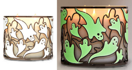 Glow In The Dark Ghosts Candle Holder