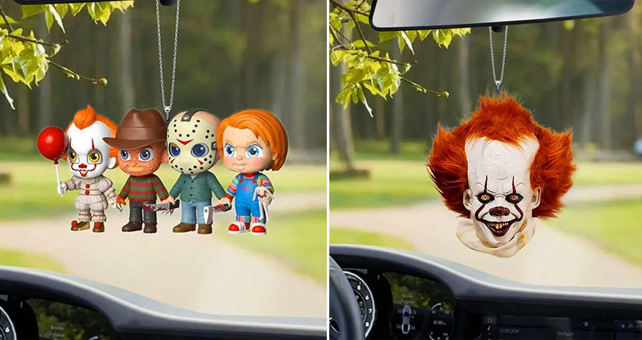 Hanging Rear-View Mirror Horror Ornaments