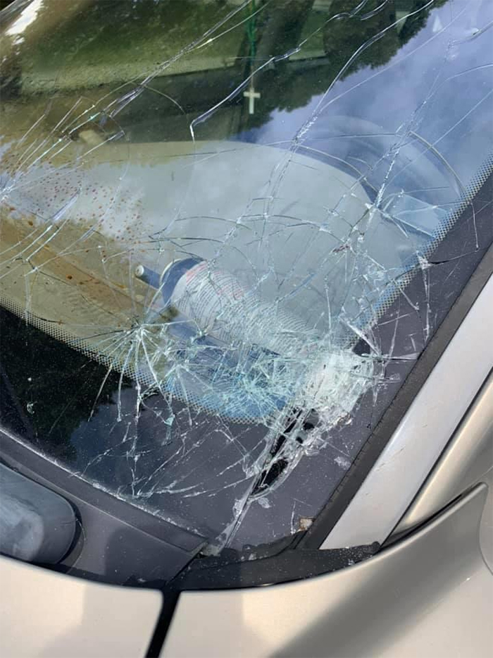 bear mace exploding inside car hot day