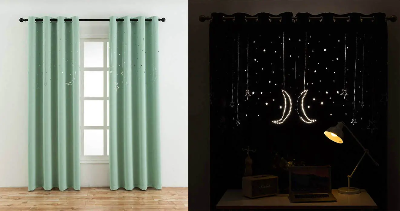 cutout stars and moon curtains