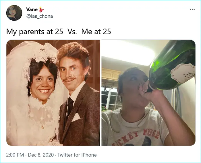 generational comparison twitter challenge vane