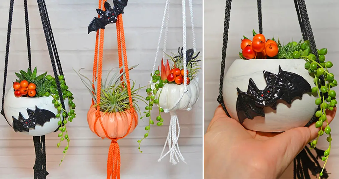 hanging pumpkin planters