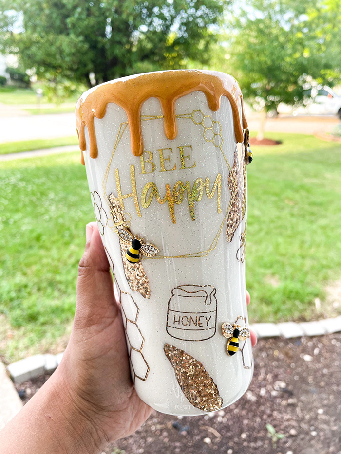 honeybee inspired drinking cup curved
