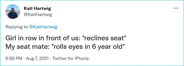 little girl one-liners in-flight decorum reclining seat