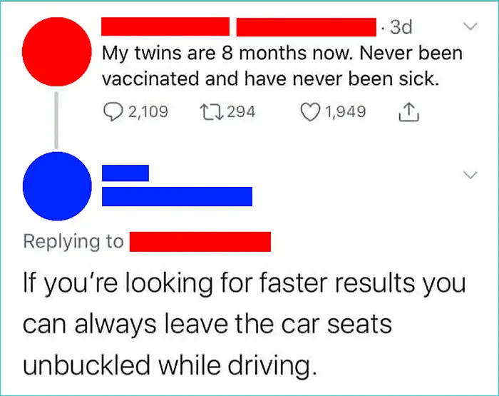 savage comebacks twins not vaccinated