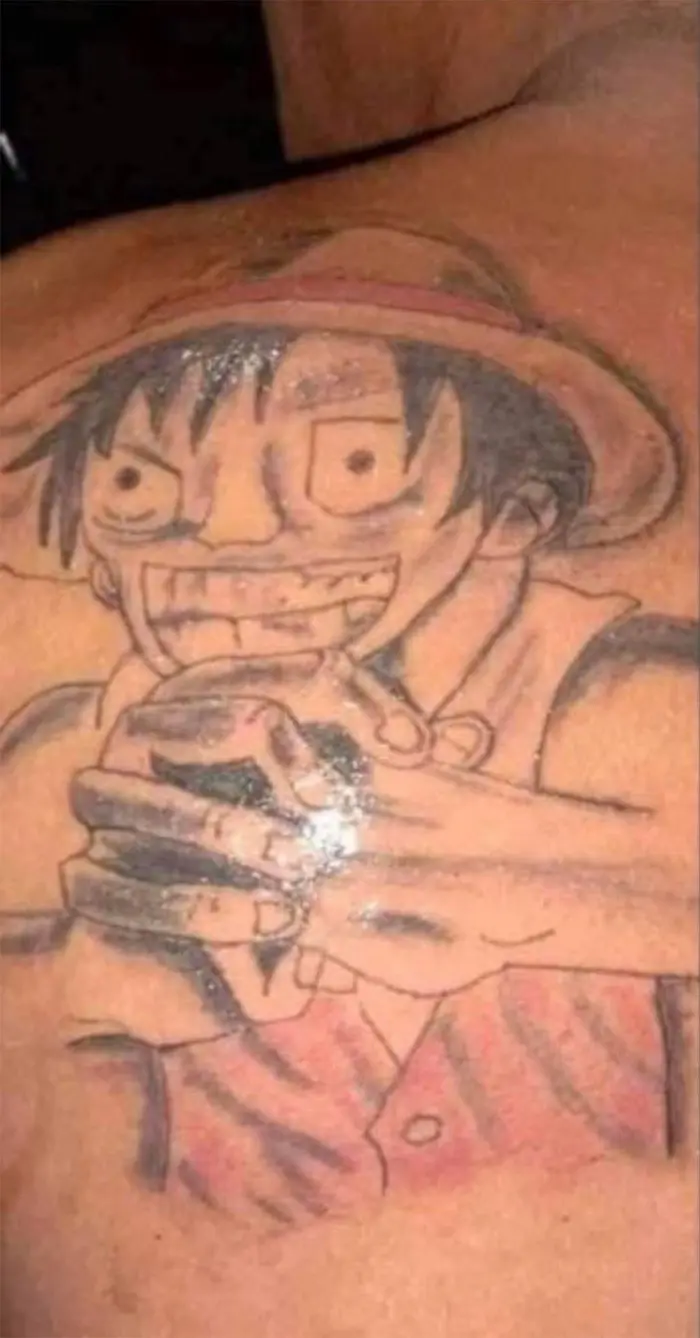 tattoo fails luffy one piece