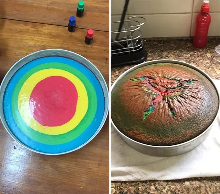 failed rainbow cake